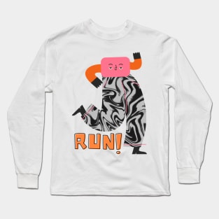 Abstract Monster Running Long Sleeve T-Shirt